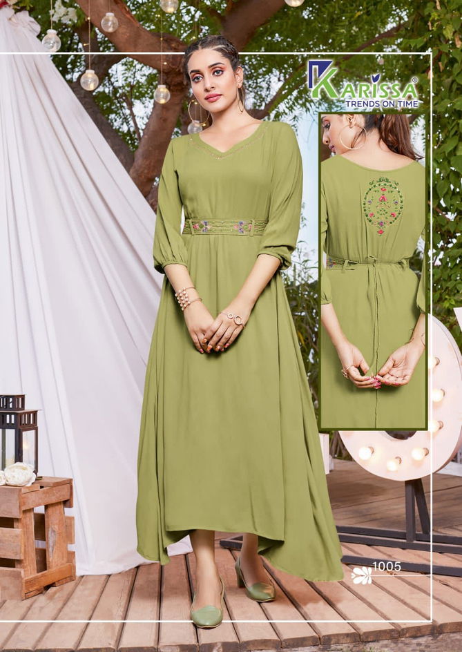 Karissa Kesariya  Stylish Fancy Wear Wholesale Kurti Collection